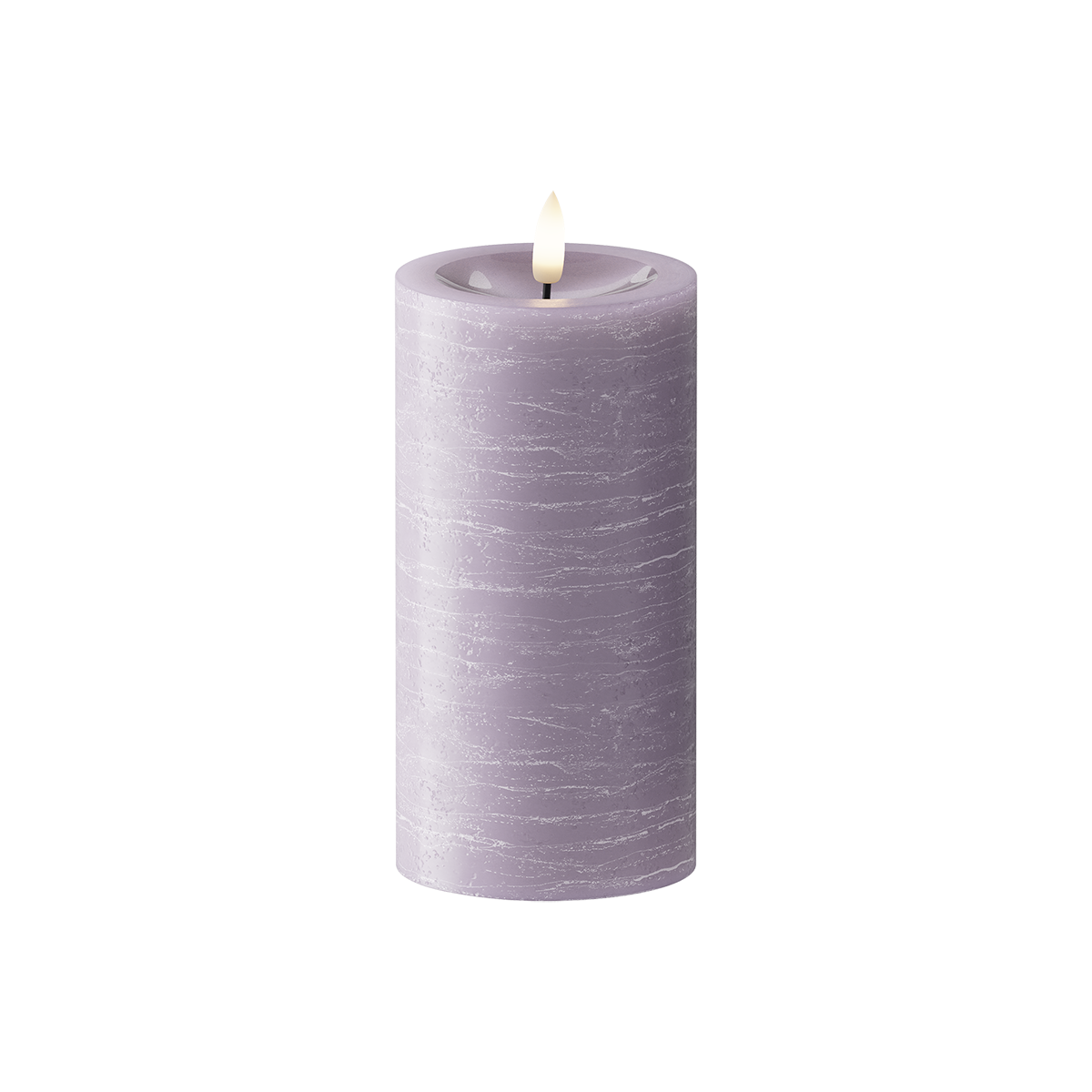 LED Blockljus Ø 7,5 x 15 cm Lavendel