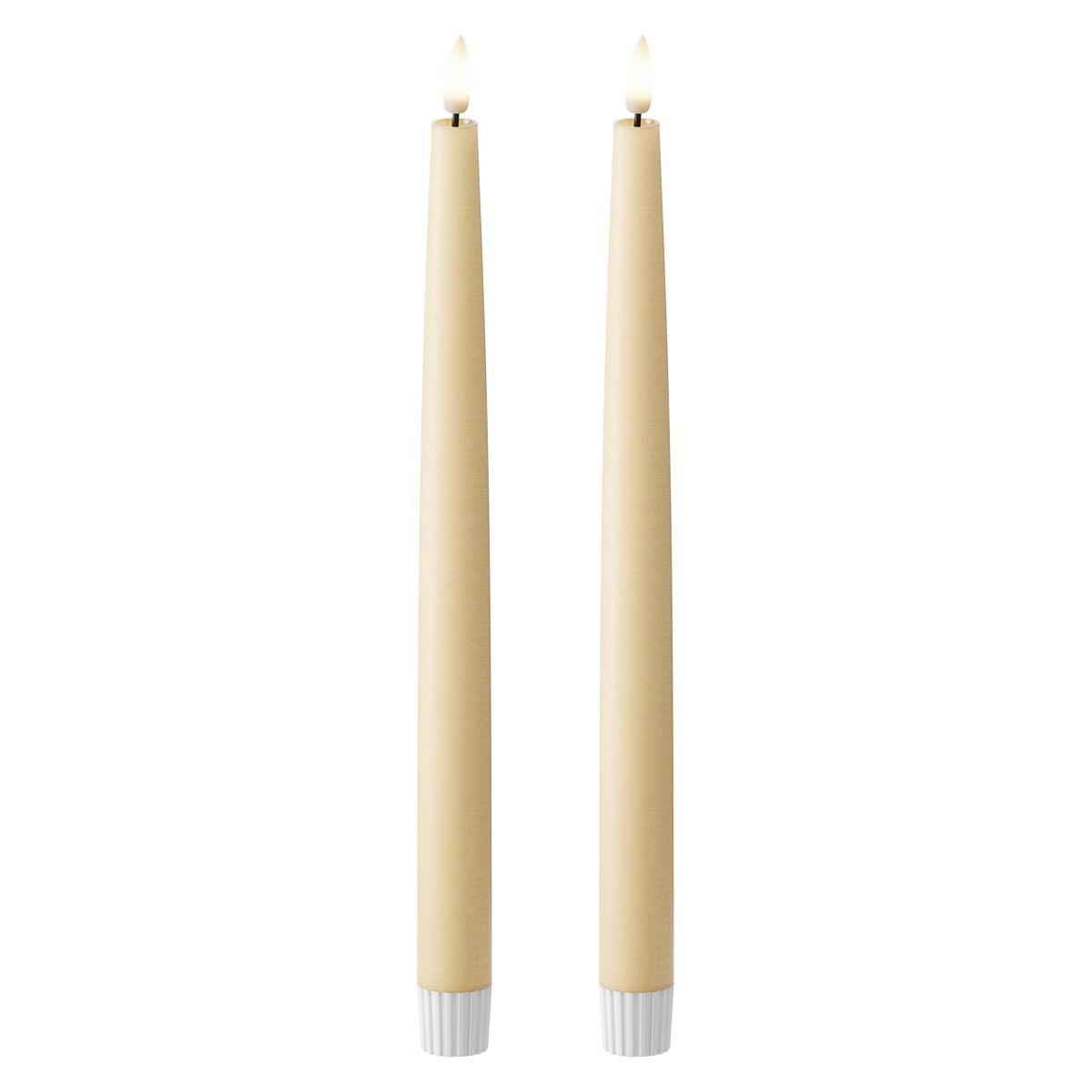 LED Kronelys 2 stk, Ø 2,2 x 29 cm Lys Karamell