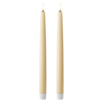 LED Kronelys 2 stk, Ø 2,2 x 29 cm Lys Karamell