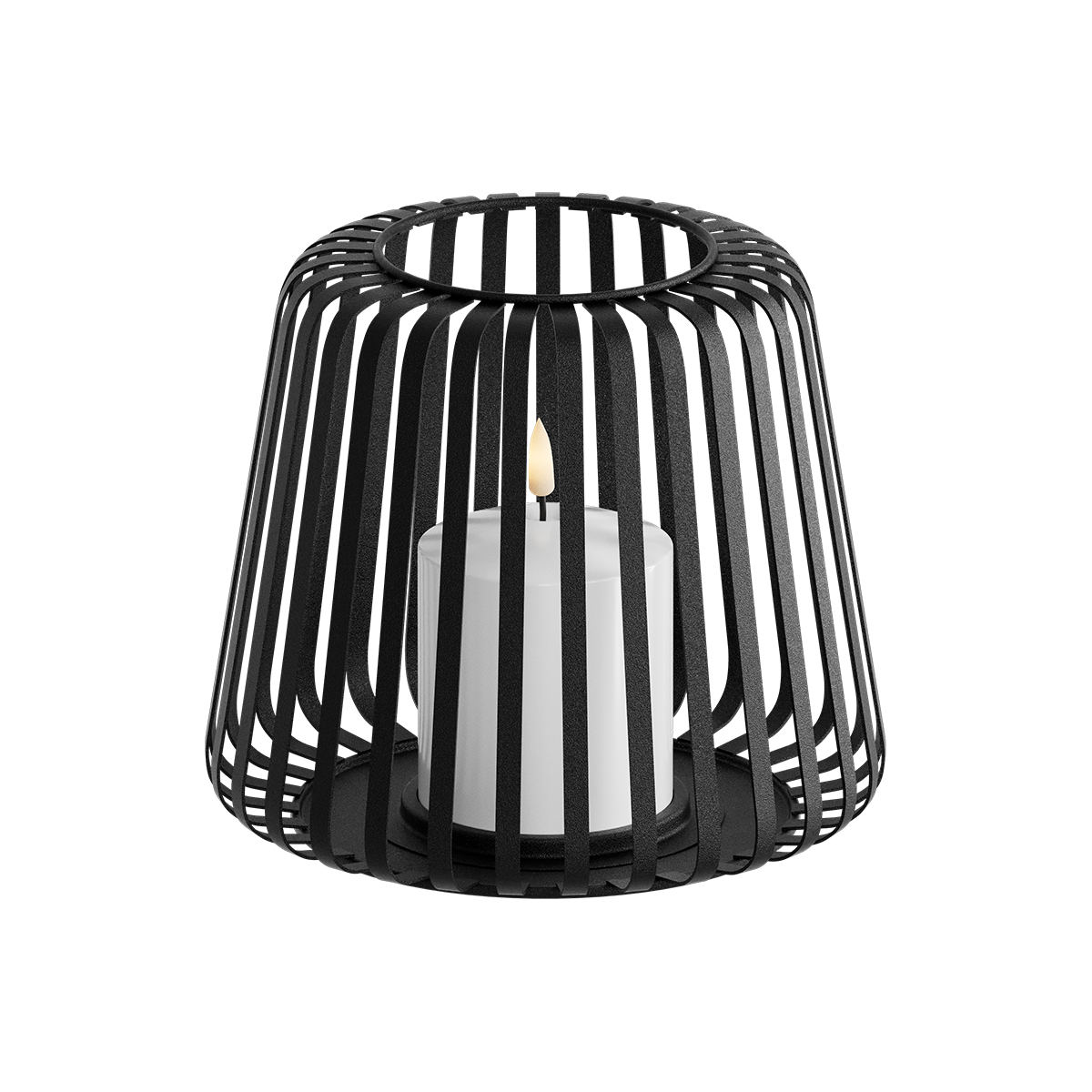 LED lucerna Ø 20 x 17 cm Černá