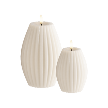 LED Rilleljus 2 st, Ø 7,5 x 10 + Ø 10 x 15 cm Elfenben