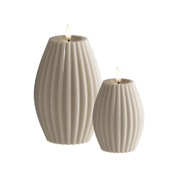LED Rilleljus 2 st, Ø 7,5 x 10 + Ø 10 x 15 cm Sand