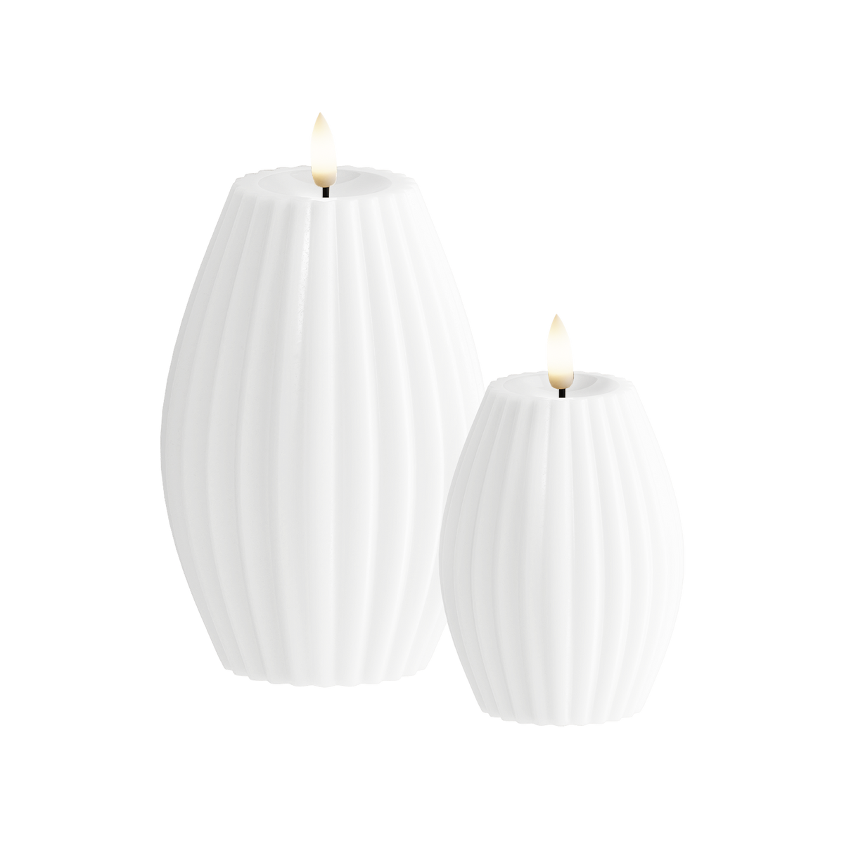 LED Rilleljus 2 st, Ø 7,5 x 10 + Ø 10 x 15 cm Vit