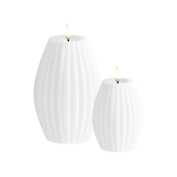LED Rilleljus 2 st, Ø 7,5 x 10 + Ø 10 x 15 cm Vit