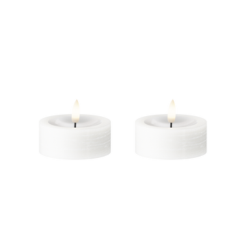LED Jumbo Värmeljus 2 st, Ø 6,8 x 3 cm Vit