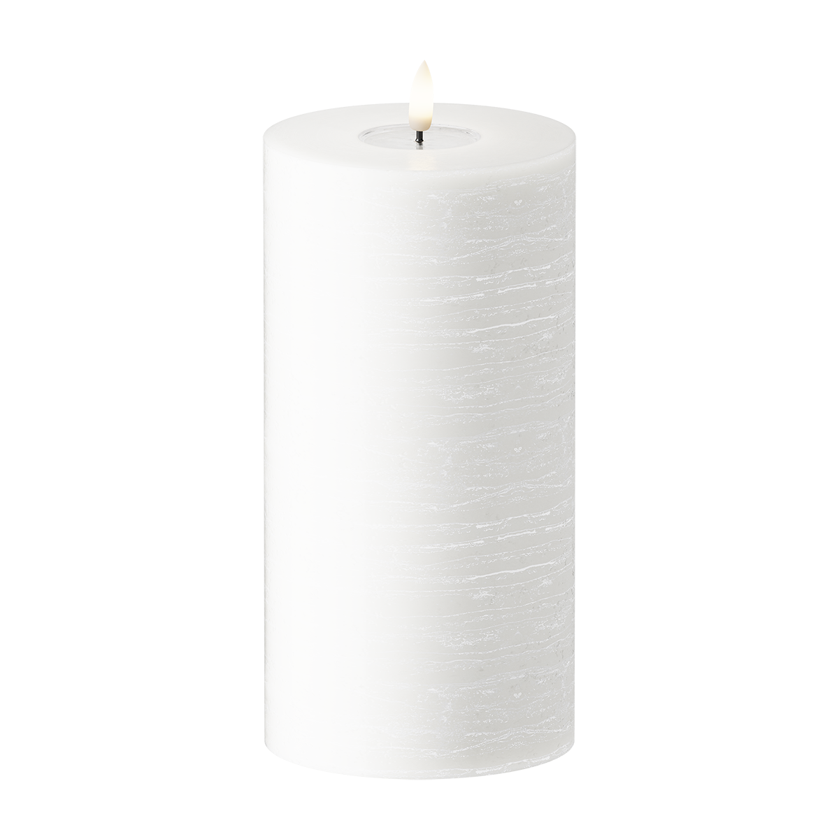 LED Blockljus WetLook Ø 10 x 20 cm Vit