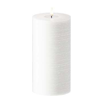 LED Blockljus WetLook Ø 10 x 20 cm Vit