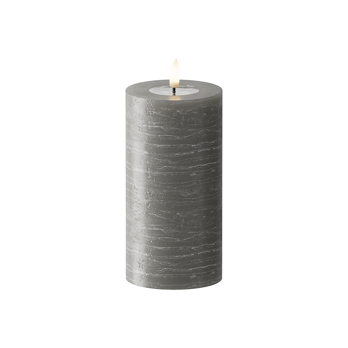 LED Blockljus WetLook Ø 7,5 x 15 cm Mörkgrå