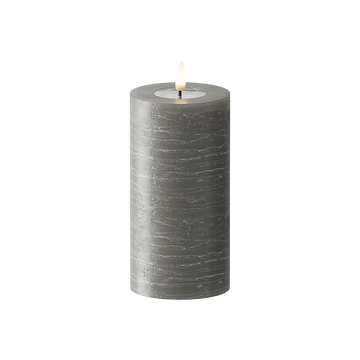 LED Blockljus WetLook Ø 7,5 x 15 cm Mörkgrå
