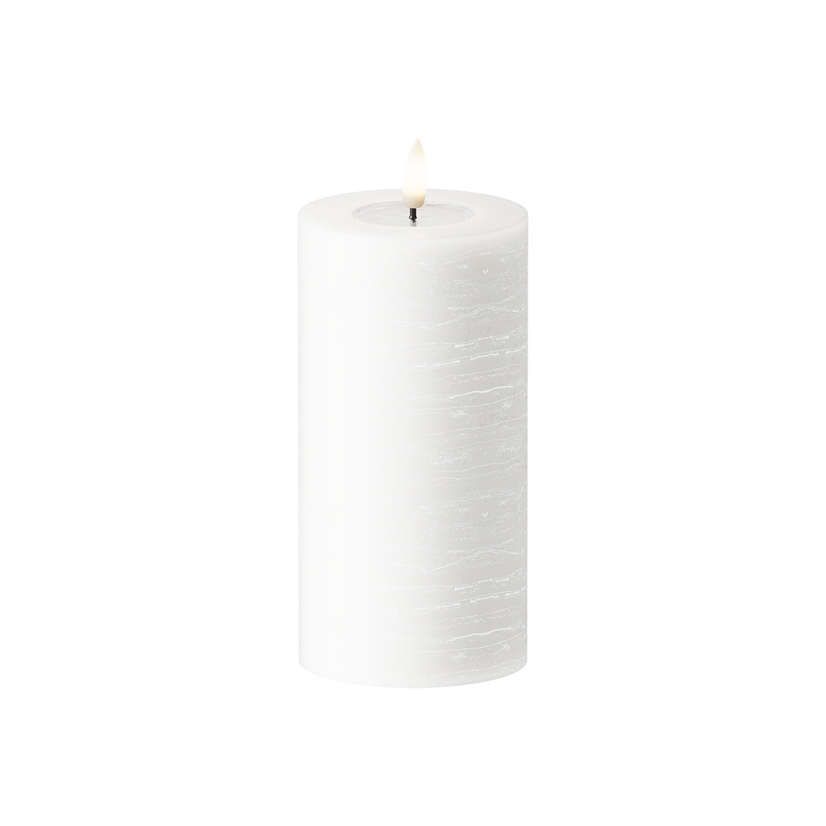 LED Blockljus WetLook Ø 7,5 x 15 cm Vit