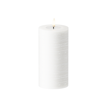 LED Blockljus WetLook Ø 7,5 x 15 cm Vit