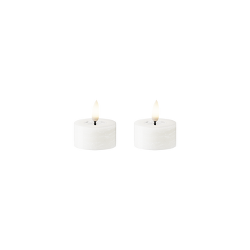 LED Telys WetLook 2 stk, Ø 4,5 x 2,5 cm Hvit