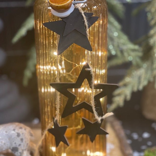 Dekorsnor med stjerner 1m"Sort" Deluxe Homeart 1