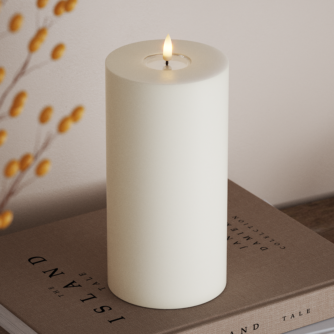 Deluxe Homeart LED Blockljus Ø 10 x 20 cm Vit LED Blockljus 4