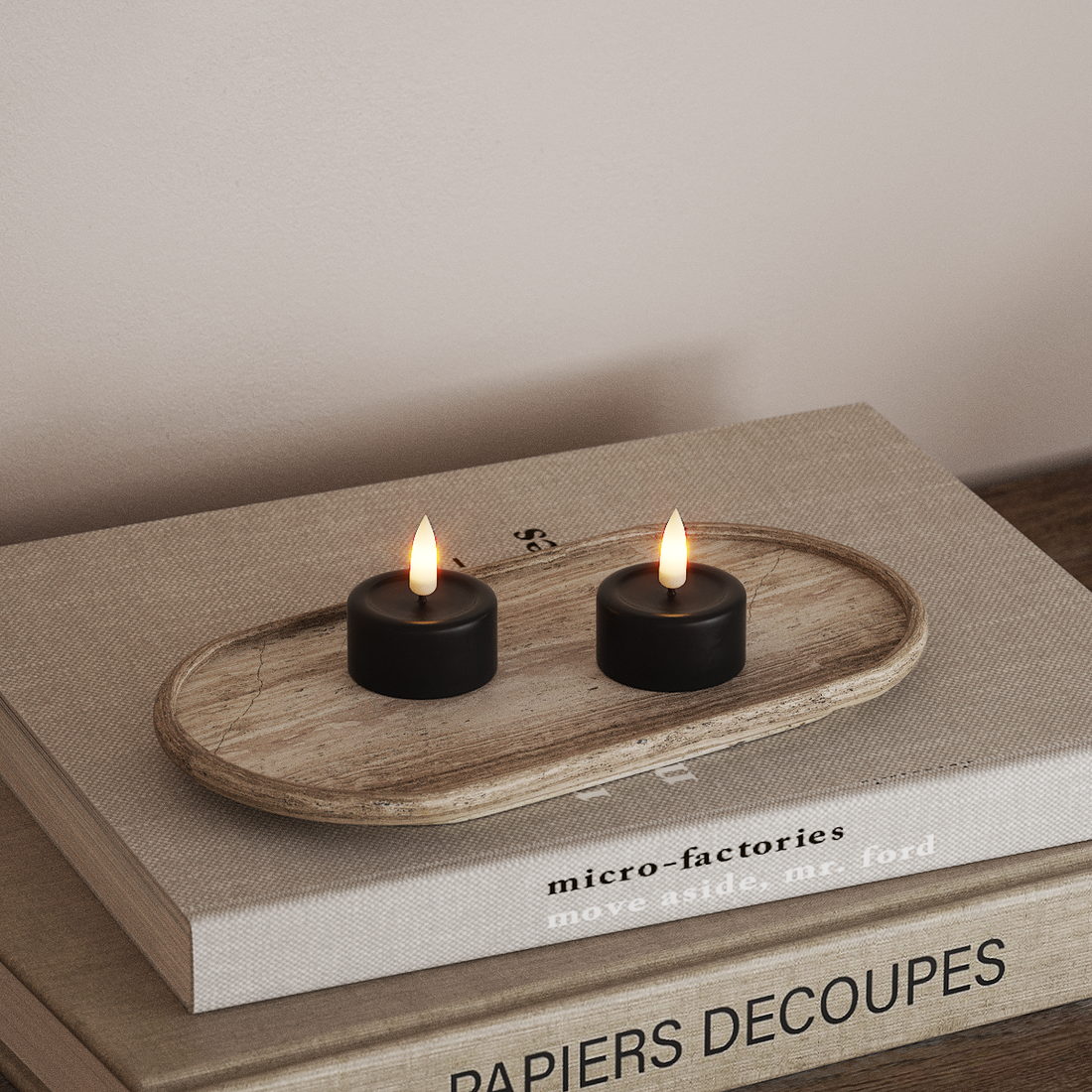 Deluxe Homeart LED Värmeljus 2 stycken Svart LED Värmeljus 4