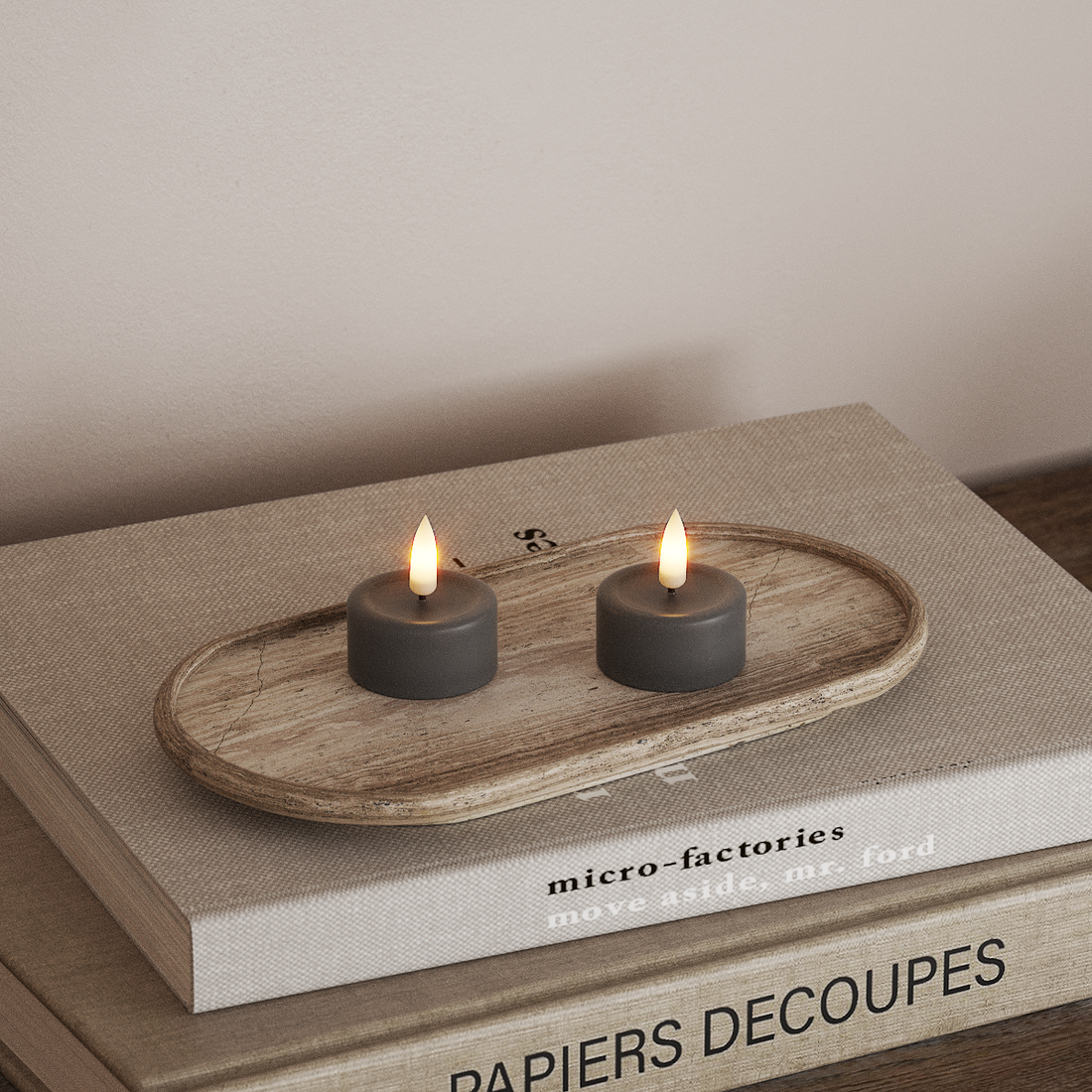 Deluxe Homeart LED Värmeljus 2 stycken Grå LED Värmeljus 4