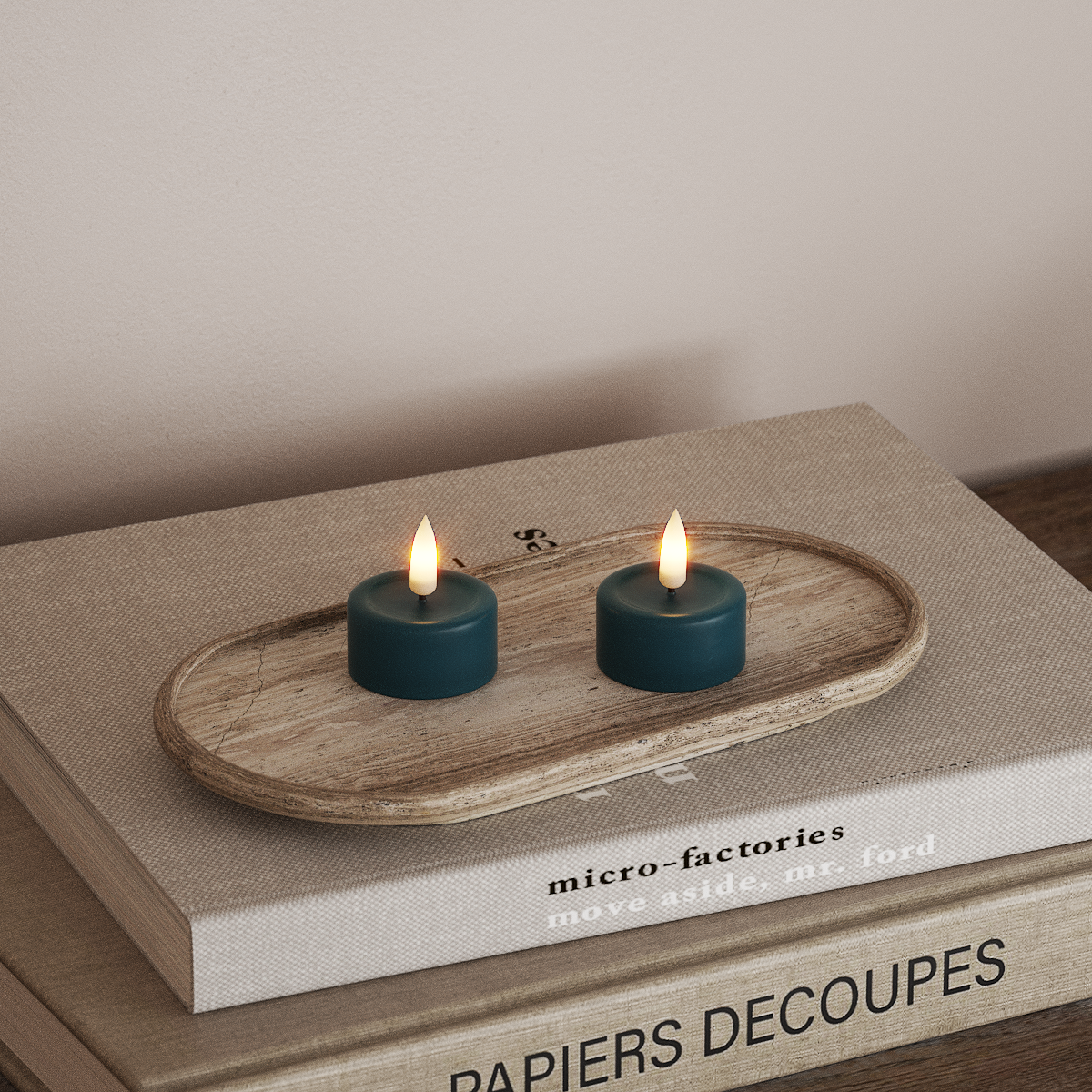 Deluxe Homeart LED Telys 2 stk. Petroleum LED telys 3