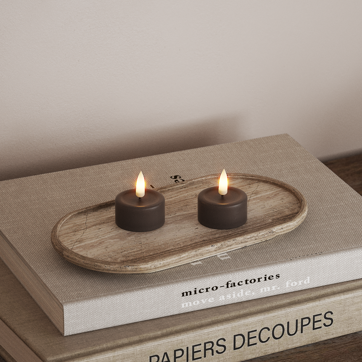 Deluxe Homeart LED Värmeljus 2 stycken Mocca LED Värmeljus 3