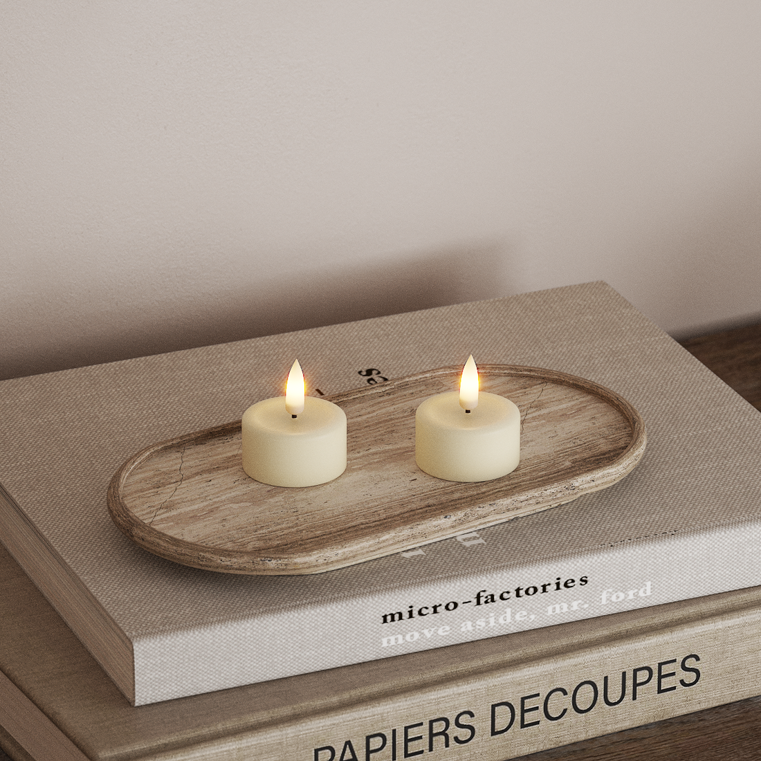 Deluxe Homeart LED Värmeljus 2 stycken Kräm LED Värmeljus 4