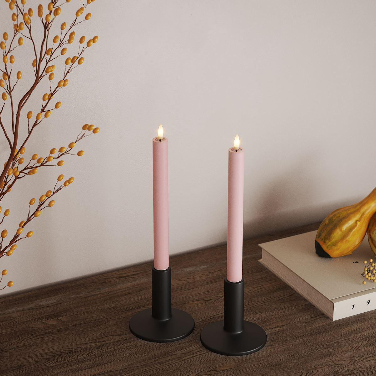 Deluxe Homeart LED Kronljus 2 st, Ø 2 x 24 cm Ljusrosa LED Kronljus 3