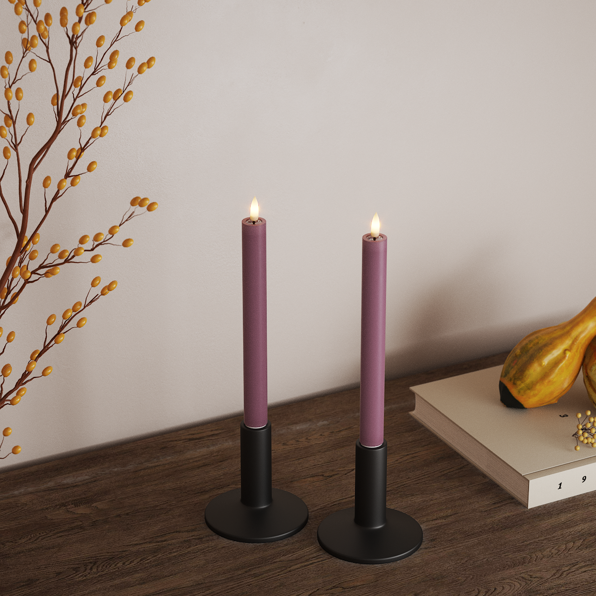 Deluxe Homeart LED Kronljus 2 st, Ø 2 x 24 cm Ljuslila LED Kronljus 3