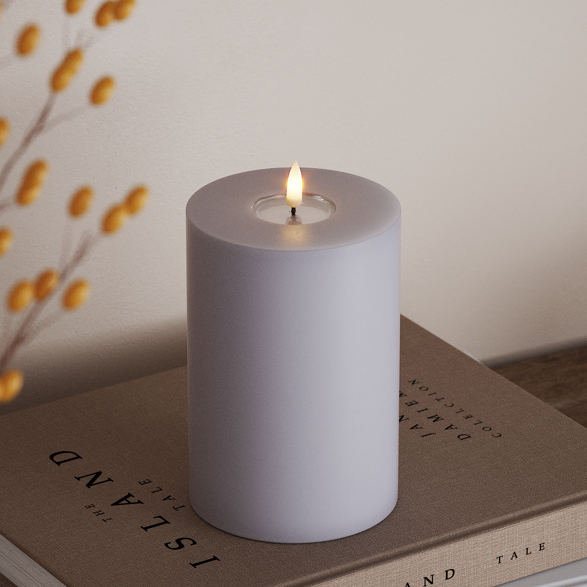 Deluxe Homeart LED Blockljus Ø 10 x 15 cm Stövet blå LED Blockljus 3