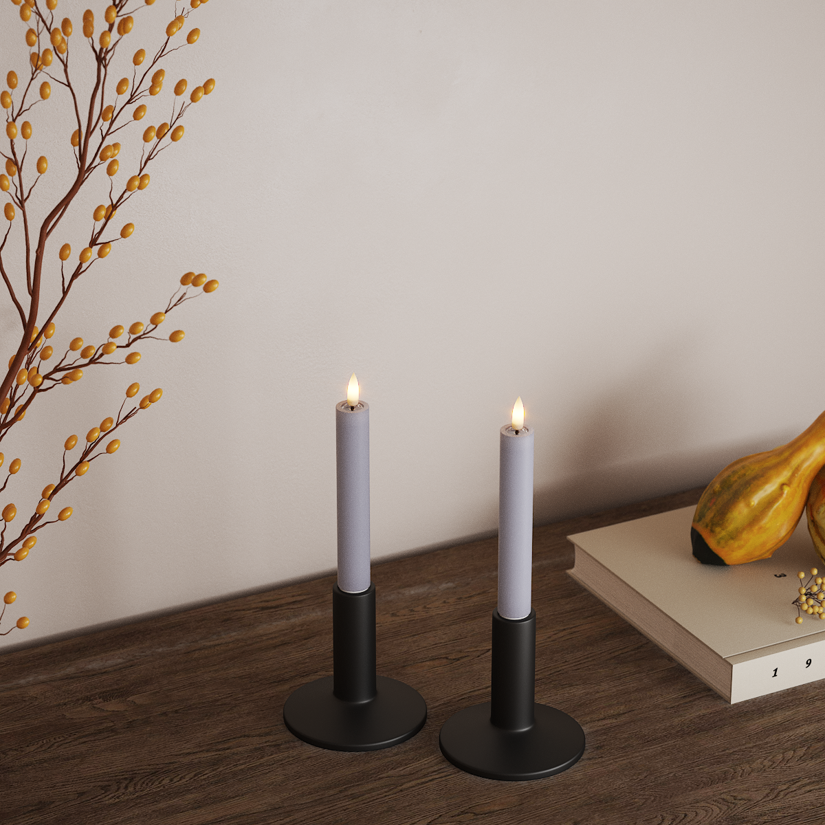 Deluxe Homeart LED Kronljus 2 st, Ø 2 x 15 cm Stövet blå LED Kronljus 3