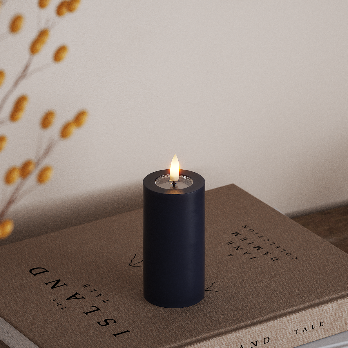 Deluxe Homeart LED Blockljus Ø 5 x 10 cm Kungsblå LED Blockljus 3