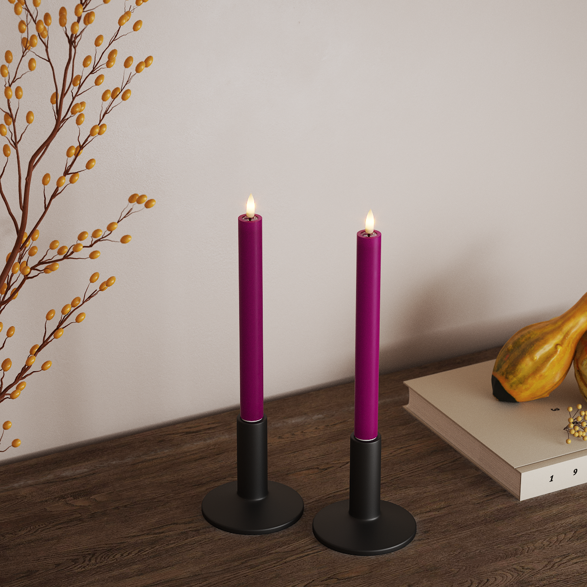 Deluxe Homeart LED Kronljus 2 st, Ø 2 x 24 cm Violet LED Kronljus 3