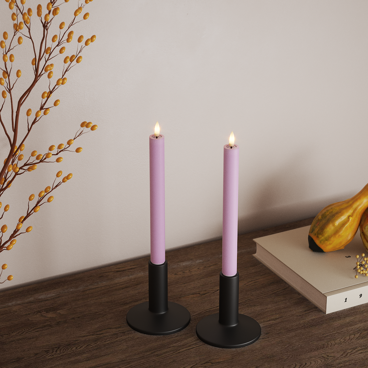 Deluxe Homeart LED Kronljus 2 st, Ø 2 x 24 cm Lavendel LED Kronljus 3