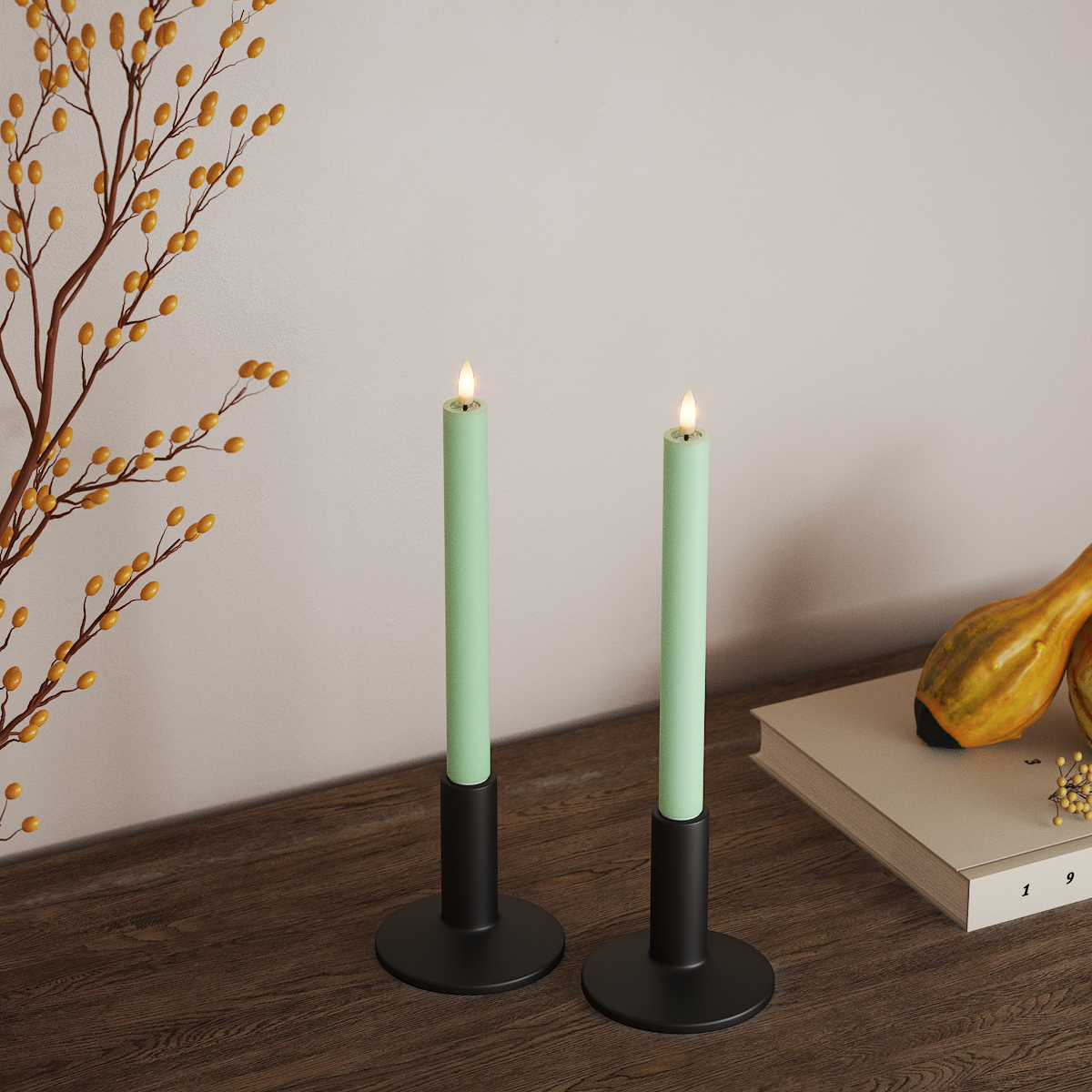 Deluxe Homeart LED Kronljus 2 st, Ø 2 x 24 cm Mint LED Kronljus 3