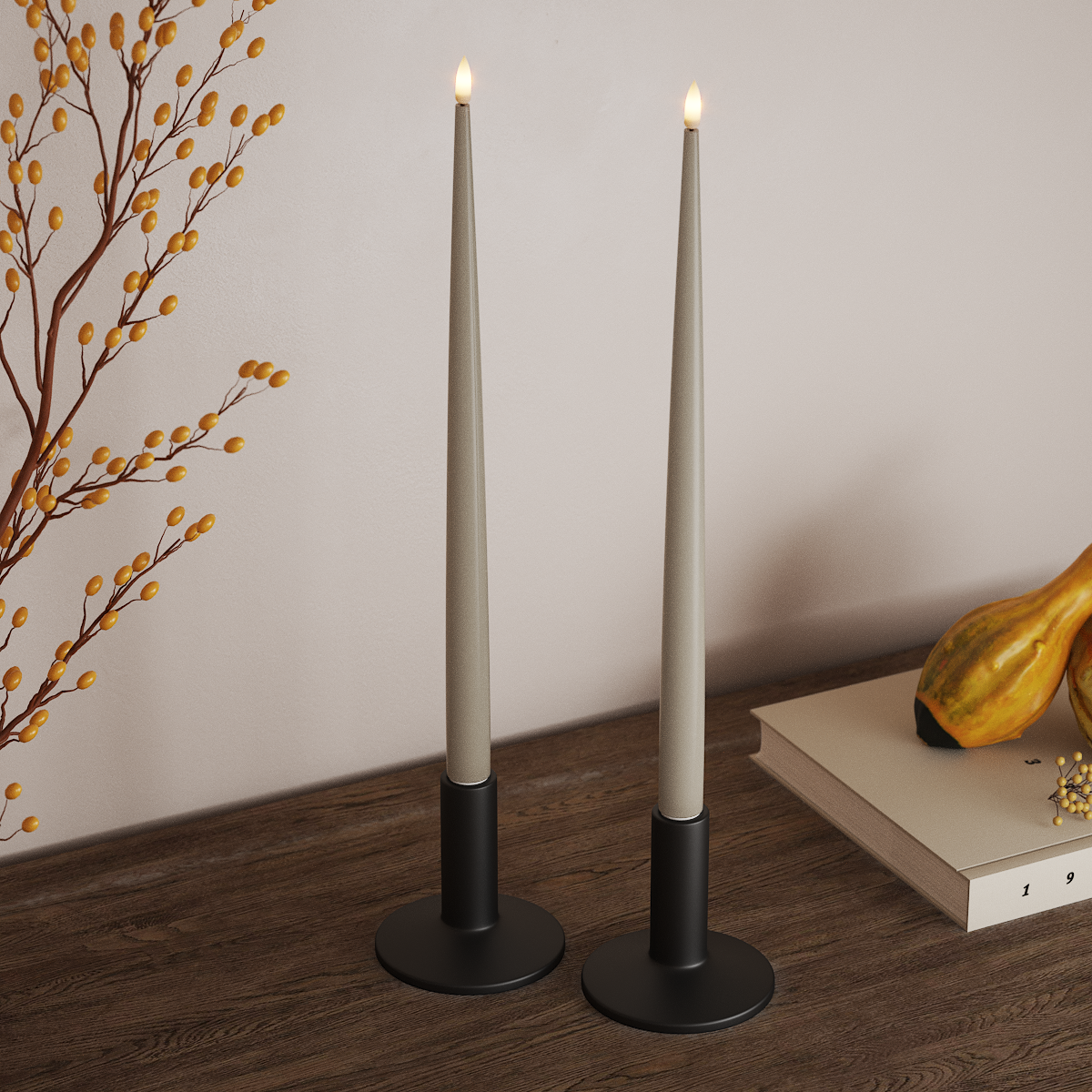 Deluxe Homeart LED Ljus Med Lack med Lack, 2 st 38 cm Sand LED Ljus Med Lack 3