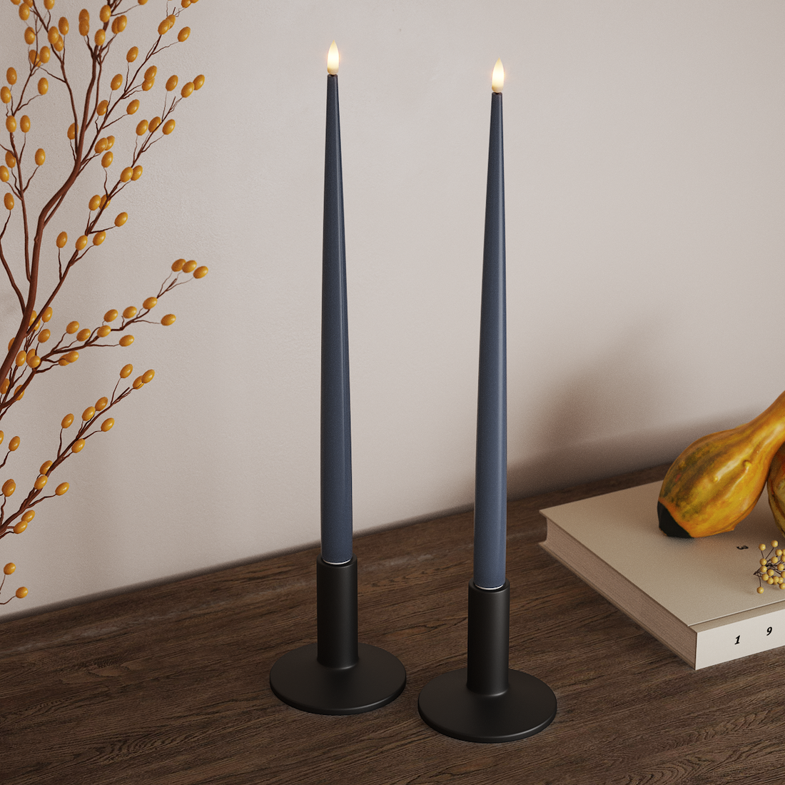 Deluxe Homeart LED Ljus Med Lack med Lack, 2 st 38 cm Isblå LED Ljus Med Lack 4