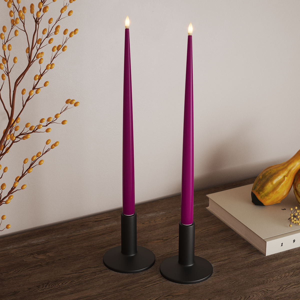 Deluxe Homeart LED Ljus Med Lack med Lack, 2 st 38 cm Violet LED Ljus Med Lack 3