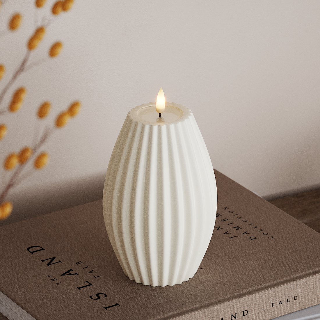 Deluxe Homeart LED Rilleljus D 10 x H 15 cm Vit LED Rilleljus 4