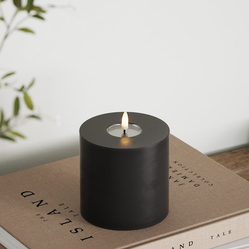 Deluxe Homeart LED Blockljus Ø 10 x 10 cm Svart