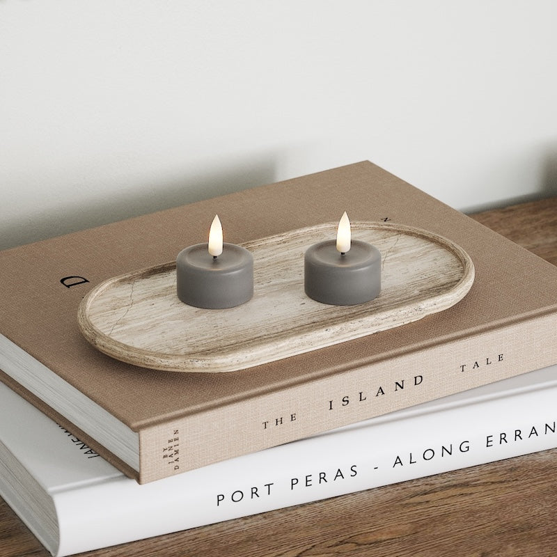 Deluxe Homeart LED Telys 2 stk. Grå