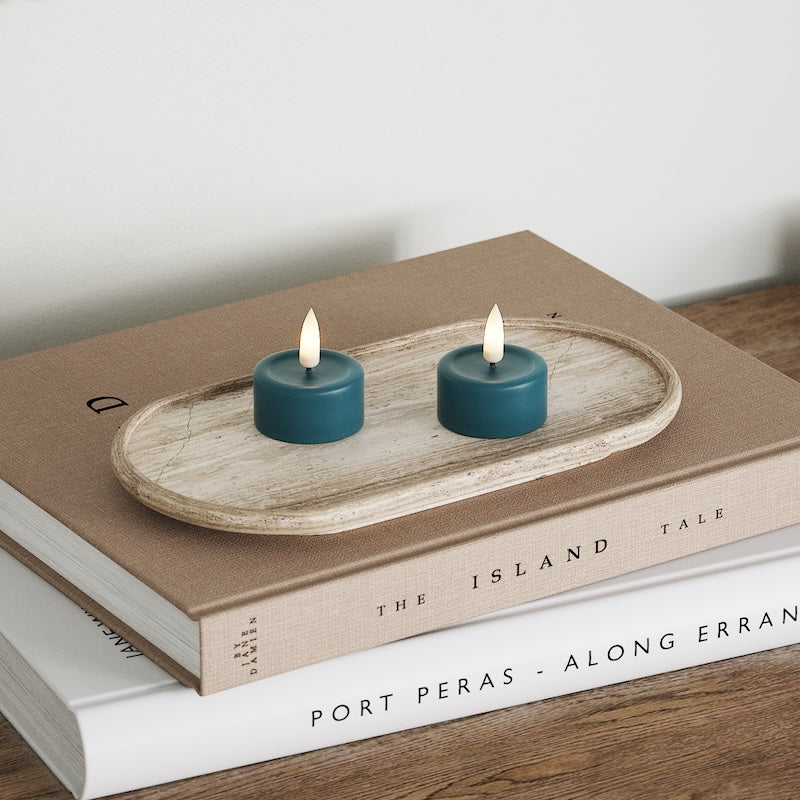 Deluxe Homeart LED Telys 2 stk. Petroleum