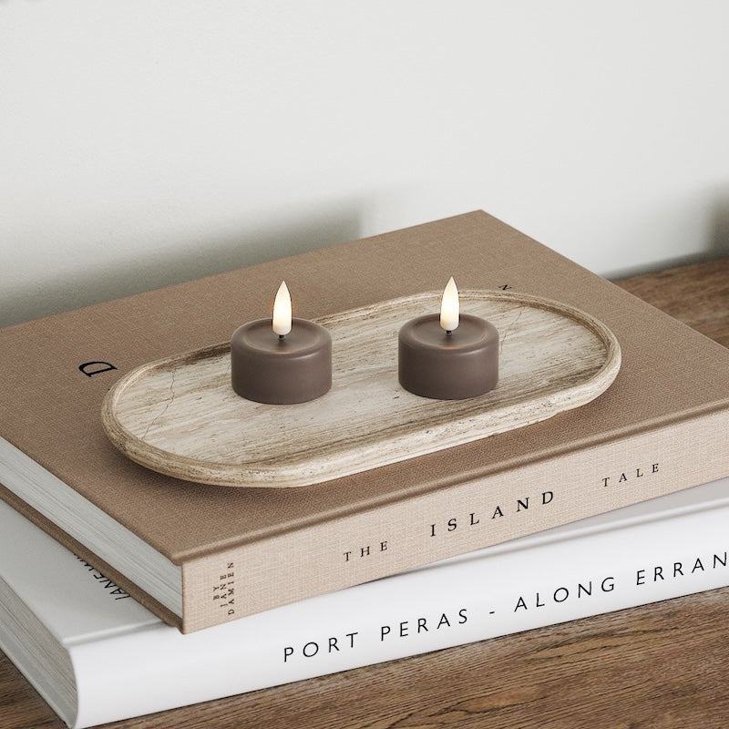 Deluxe Homeart LED Värmeljus 2 stycken Mocca