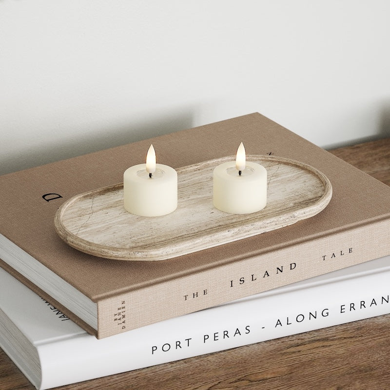 Deluxe Homeart LED Värmeljus 2 stycken Kräm