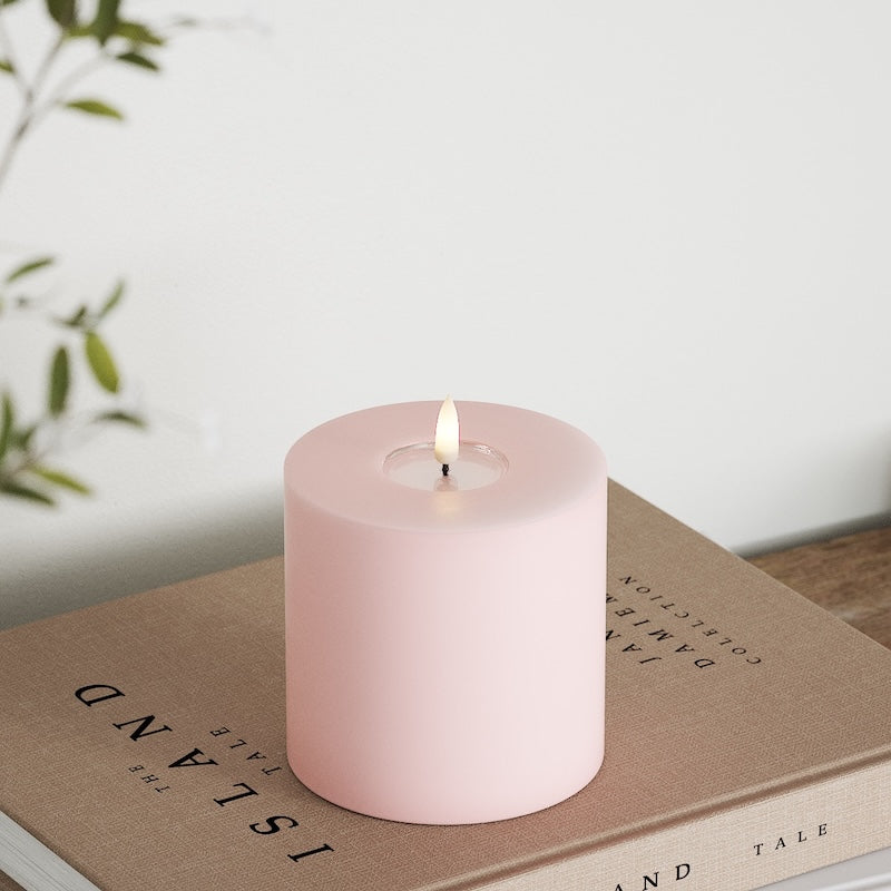 Deluxe Homeart LED Blockljus Ø 10 x 10 cm Ljusrosa