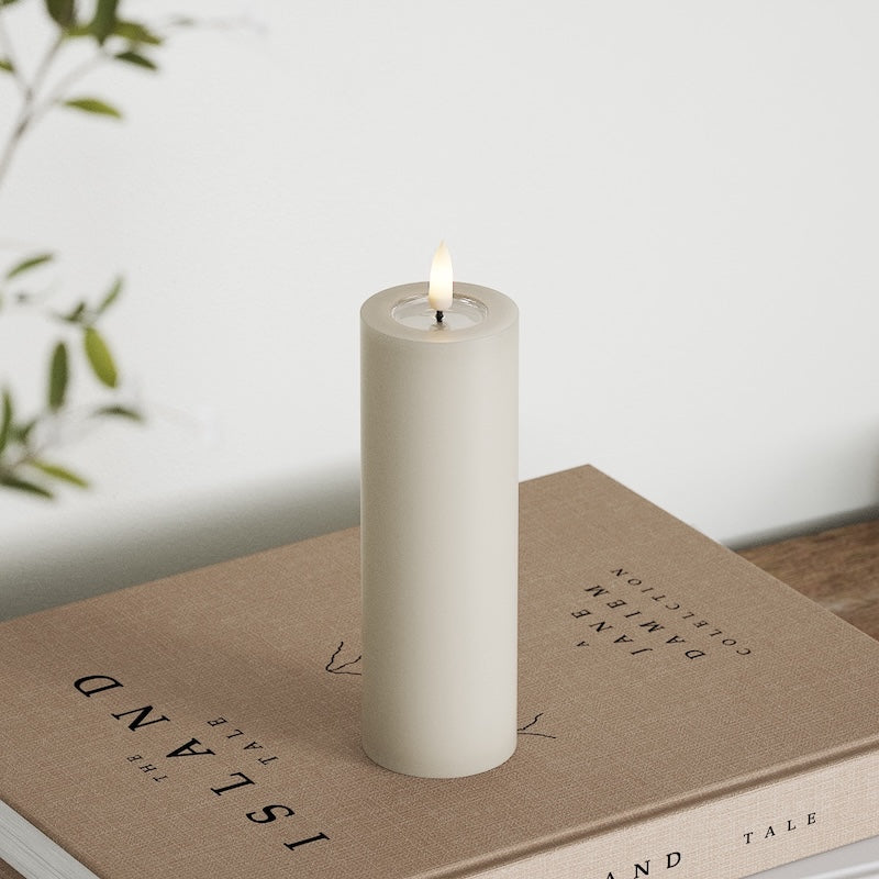 Deluxe Homeart LED Blockljus Ø 5 x 15 cm Sand