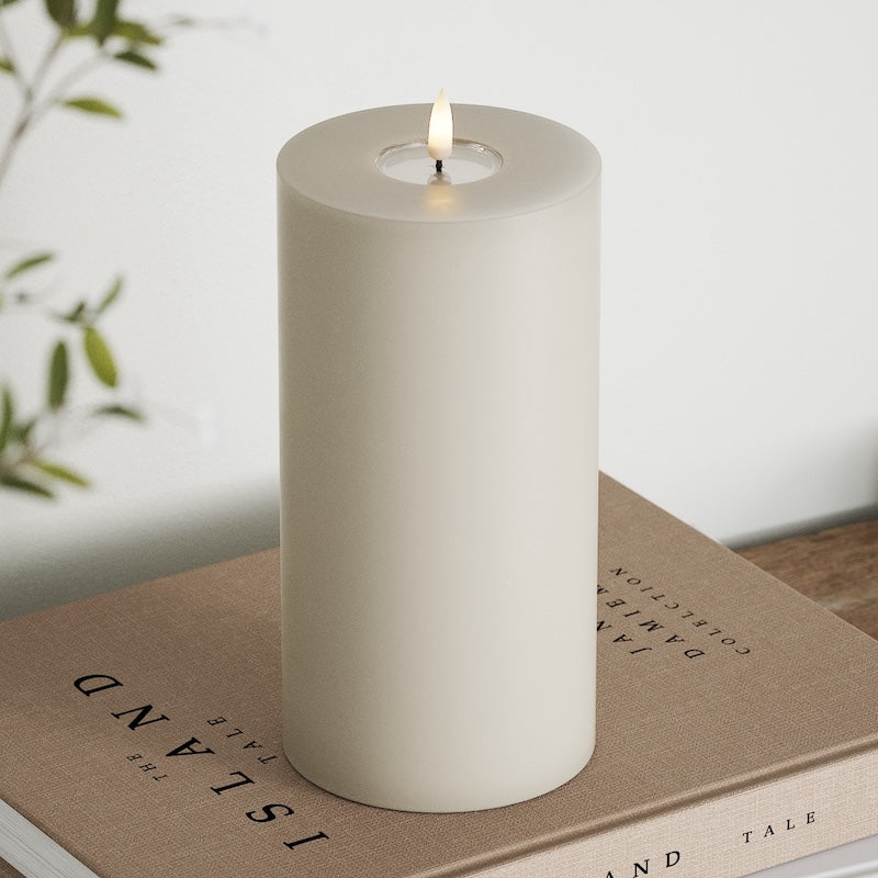 Deluxe Homeart LED Blockljus Ø 10 x 20 cm Sand