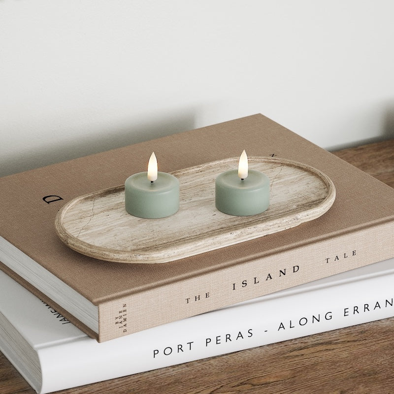 Deluxe Homeart LED Värmeljus 2 stycken Salviagrön