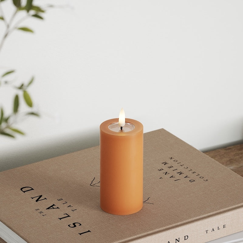 Deluxe Homeart LED Blockljus Ø 5 x 10 cm Orange