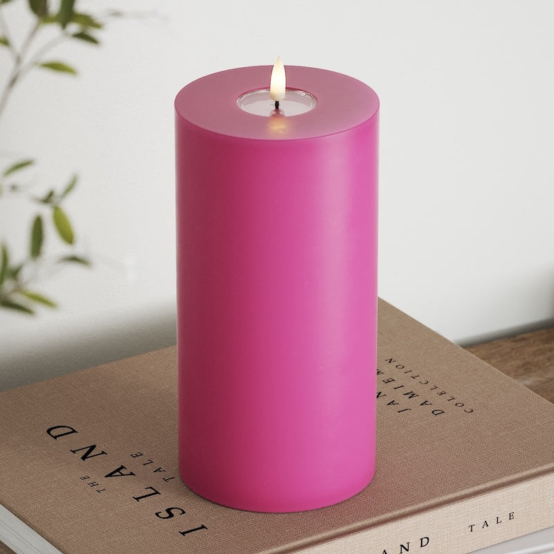 Deluxe Homeart LED Blockljus Ø 10 x 20 cm Magenta