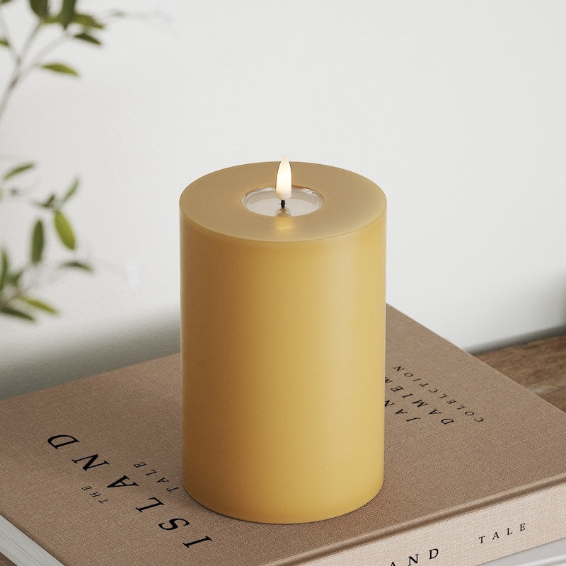 Deluxe Homeart LED Blockljus Ø 10 x 15 cm Curry