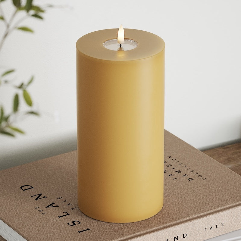 Deluxe Homeart LED Blockljus Ø 10 x 20 cm Curry