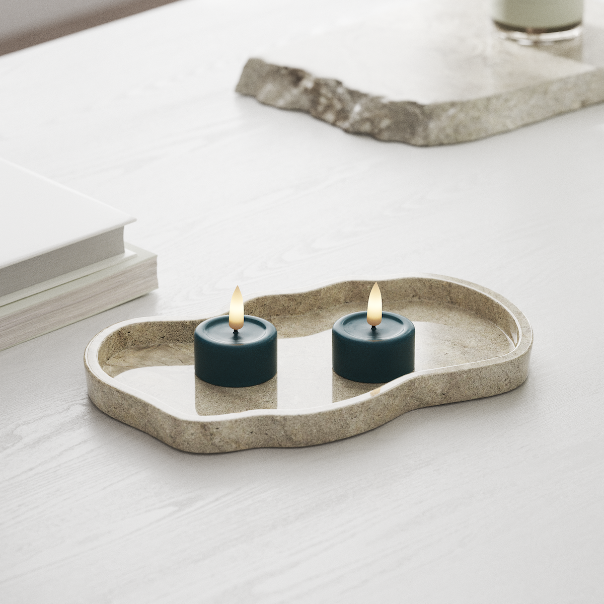 Deluxe Homeart LED Telys 2 stk. Petroleum LED telys 1