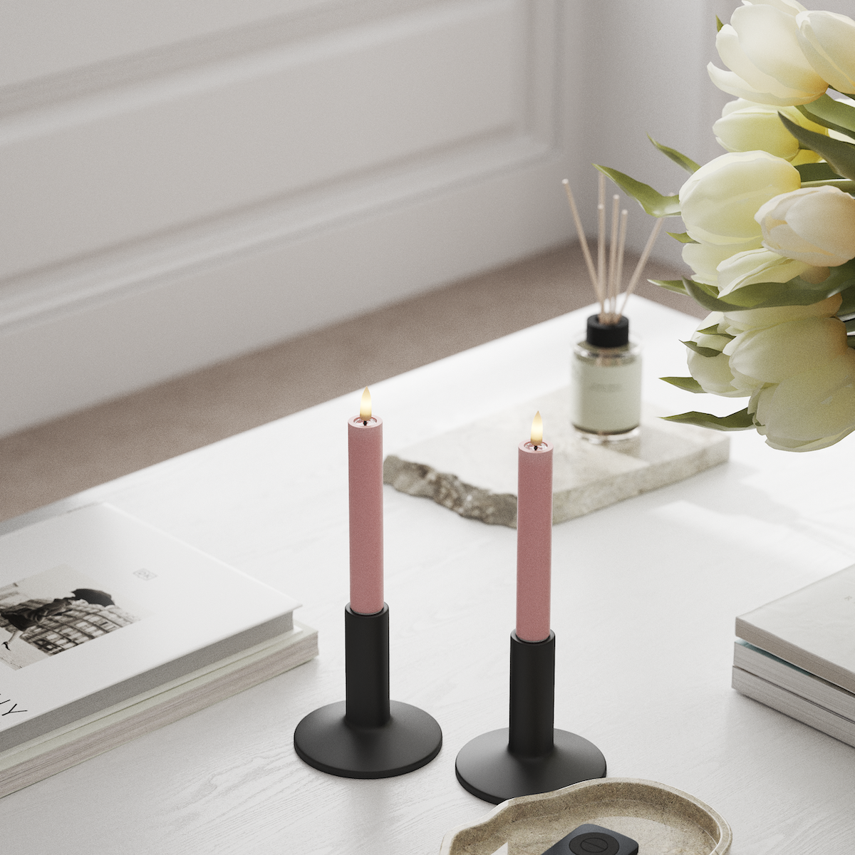 Deluxe Homeart LED Kronljus 2 st, Ø 2 x 15 cm Ljusrosa LED Kronljus 1